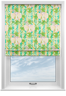 Faded Glamour, Goddess Green Stripe - Roman Blind